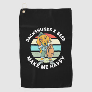 Serviette De Golf Dachshunds Et Bière Me Rendre Heureux