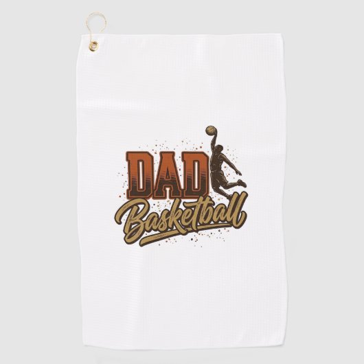 Serviette De Golf Dad Basketball Vintage Engraving Shirt Design_1 (Devant)