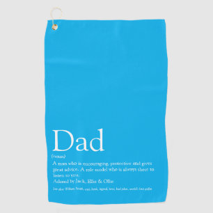 Serviette De Golf Dad, Daddy, Father Definition Modern Sky Blue