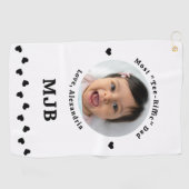 Serviette De Golf DAD moderne photo personnalisée Créer Golfer (Horizontal)