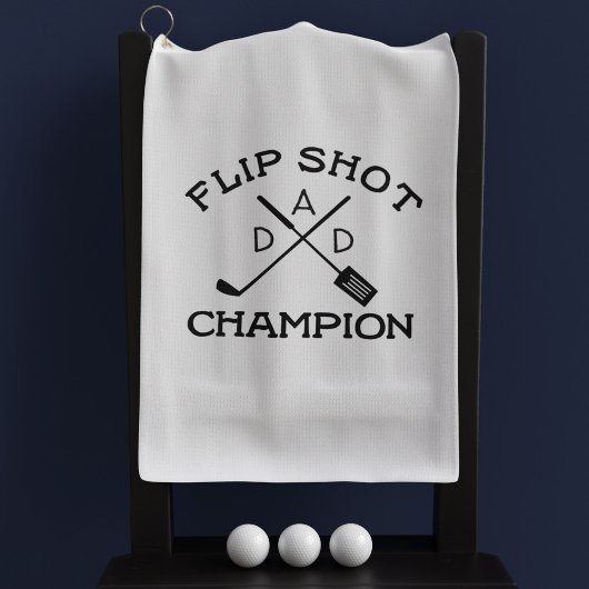 Serviette De Golf DAD Monogram Drôle Flip Shot Champion Golf Serviet