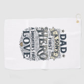 Serviette De Golf Dad Son Hero Daughter Love Vintage Typography Shir (Horizontal)