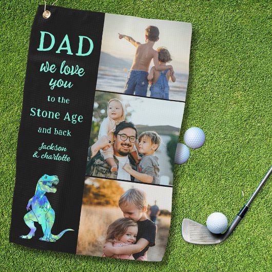 Serviette De Golf Dad We Love You 3 Photo Collage Funny 