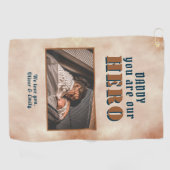Serviette De Golf Daddy Hero Aquarelle Père Keepsar Photo de famille (Horizontal)
