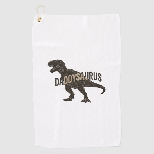 Serviette De Golf Daddysaurus Dinosaur Vintage Engraving Shirt Desig (Devant)