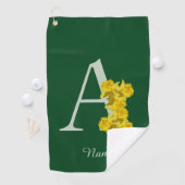 Serviette De Golf Daffodique Monogramme Initial A Votre Nom (En situation)