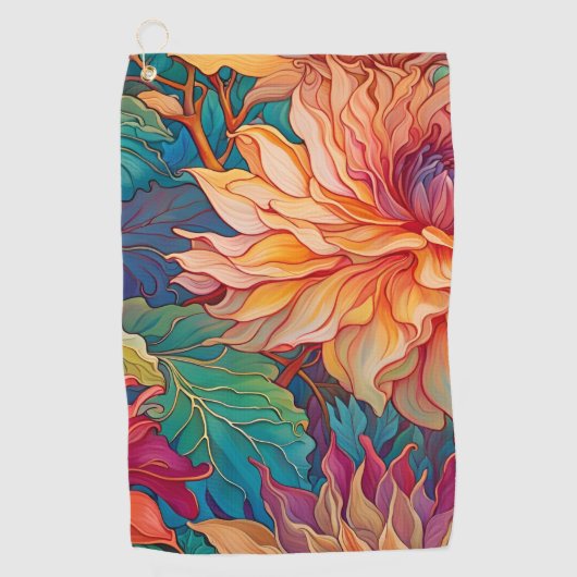 Serviette De Golf Dahlia Tapisserie florale (Devant)