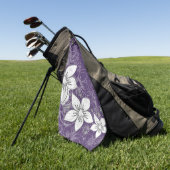 Serviette De Golf Dainty Floral Scroll sur Plum (Vert)