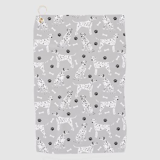 Serviette De Golf Dalmatian Paws and Bones Golf Towel (Devant)