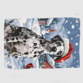 Serviette De Golf Dalmatie Winter Wonderland Noël Joie (Horizontal)