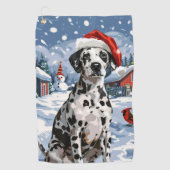 Serviette De Golf Dalmatie Winter Wonderland Noël Joie (Devant)