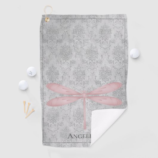 Serviette De Golf Damas de libellule rose (En situation)