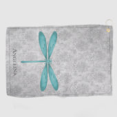 Serviette De Golf Damas de libellule turquoise (Horizontal)