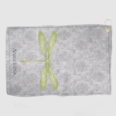 Serviette De Golf Damas de libellule verte (Horizontal)