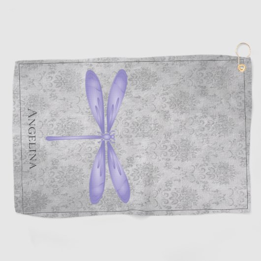 Serviette De Golf Damas de libellule violette (Horizontal)