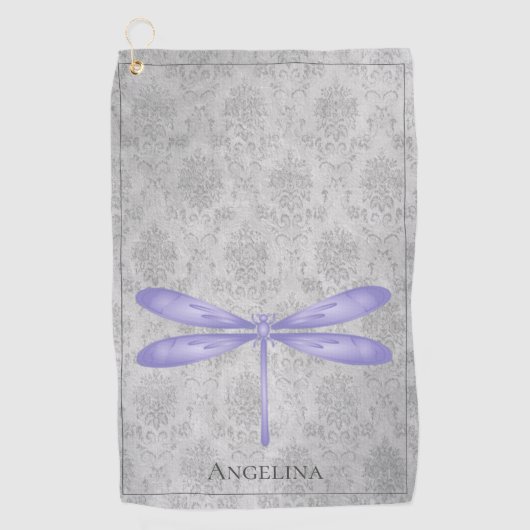 Serviette De Golf Damas de libellule violette (Devant)