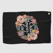 Serviette De Golf Dame des fleurs folles - Zinnia Gardener (Horizontal)