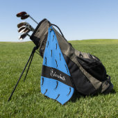 Serviette De Golf Dame golfeuse à motif bleu Nom (Vert)
