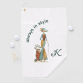 Serviette De Golf Dames Stylish Golfer Nom personnalisé (En situation)
