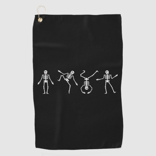 Serviette De Golf Dancing Skeleton Halloween (Devant)