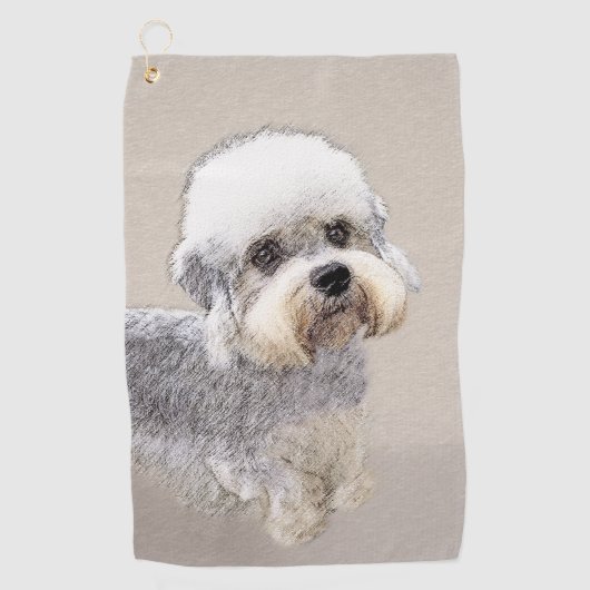 Serviette De Golf Dandie Dinmont Terrier Peinture Chien Art original (Devant)