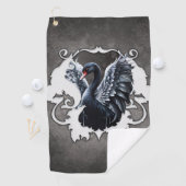 Serviette De Golf Dans l'ombre de l'élégance : Un cygne noir. (En situation)