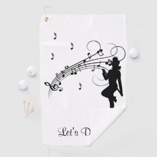 Serviette De Golf Danse à la musique personnalisée