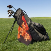 Serviette De Golf Danse Feux d'artifice Art Abstrait (Vert)