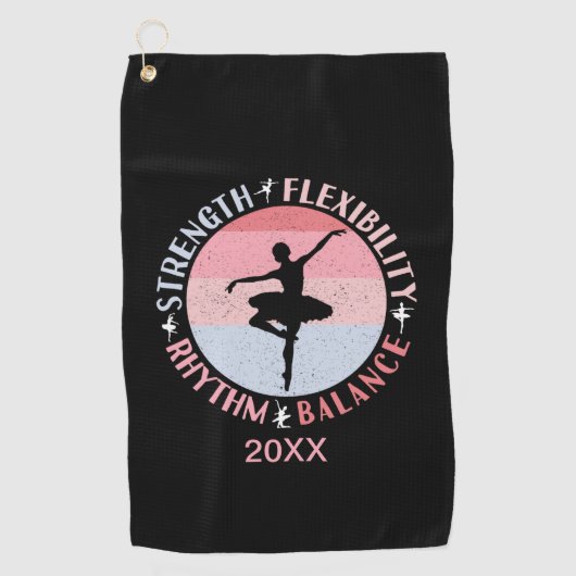 Serviette De Golf Danseuse de Ballet - Valeurs de Mentalité (Devant)