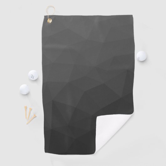Serviette De Golf Dark gray gradient geometric mesh pattern (En situation)