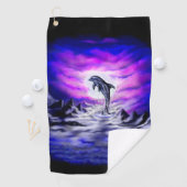 Serviette De Golf Dauphin clair de lune (En situation)