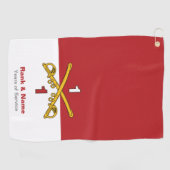 Serviette de golf de Cavalry Sabers croisés - Roug (Horizontal)