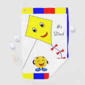 Serviette de golf de cerf-volant jaune #1 Papa (En situation)