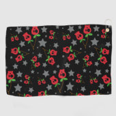 Serviette de golf de cerise de crâne (Horizontal)