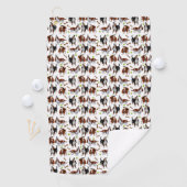 Serviette de golf de chiens d'hurlement Basset (En situation)