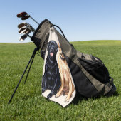 Serviette de golf de deux Labrador Retrievers (Vert)