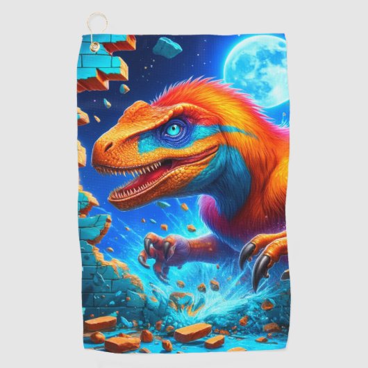Serviette de golf de Dinosaur (Devant)