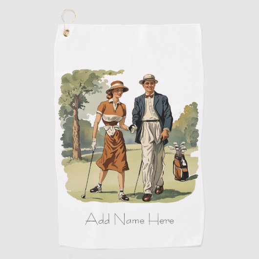 Serviette de golf de Golfeurs Vintages personnalis (Devant)