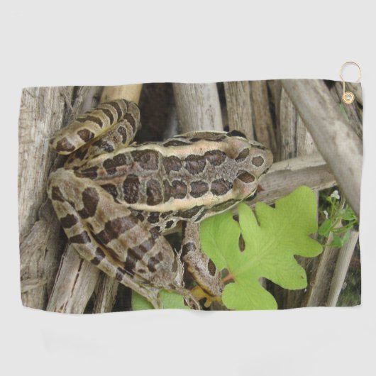 Serviette de golf de grenouille de léopard (Horizontal)