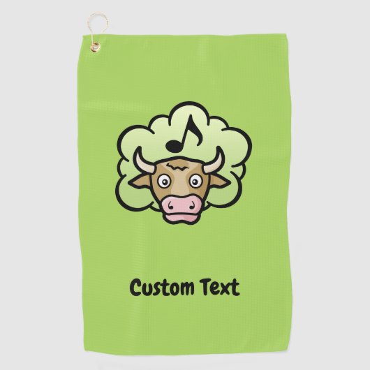 Serviette de golf de la vache Methane Cartoon (Devant)