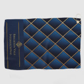 Serviette de golf de luxe Navy Or pour entreprises (Horizontal)