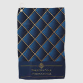 Serviette de golf de luxe Navy Or pour entreprises (Devant)