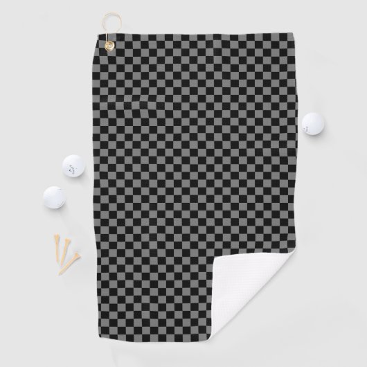 Serviette de golf de luxe sur mesure Grey/Black À  (En situation)