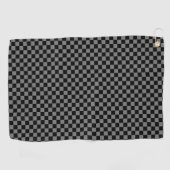 Serviette de golf de luxe sur mesure Grey/Black À  (Horizontal)