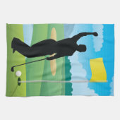 Serviette de golf de Male Golfer Design (Horizontal)