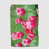Serviette De Golf De mignonnes tulipes écarlate dans le jardin (Devant)