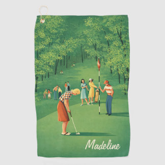 Serviette de golf de mode vintage personnalisée