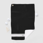 Serviette de golf de Monogramme noir sportif (En situation)