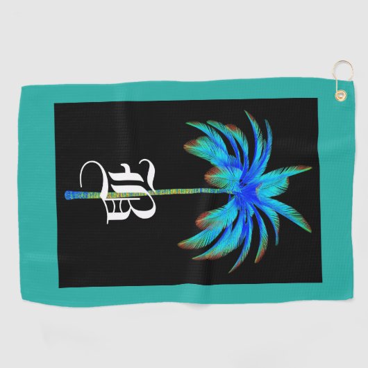 Serviette de golf de palmier de monogramme (Horizontal)