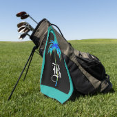 Serviette de golf de palmier de monogramme (Vert)